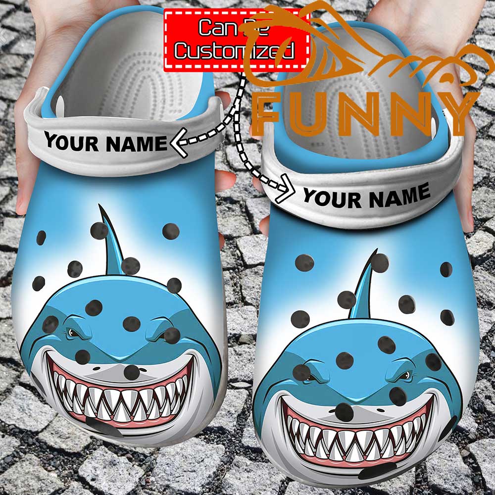 Shark Face Custom Crocs With Name