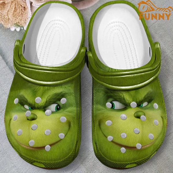 Smiling Grinch Face Christmas Crocs - Discover Comfort And Style Clog ...
