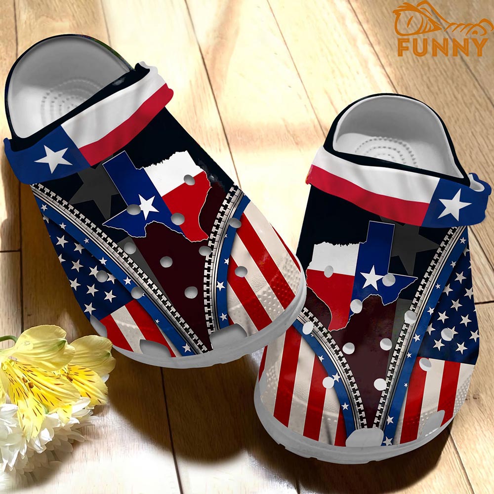 Texas Flag Crocs - Discover Comfort And Style Clog Shoes With Funny Crocs