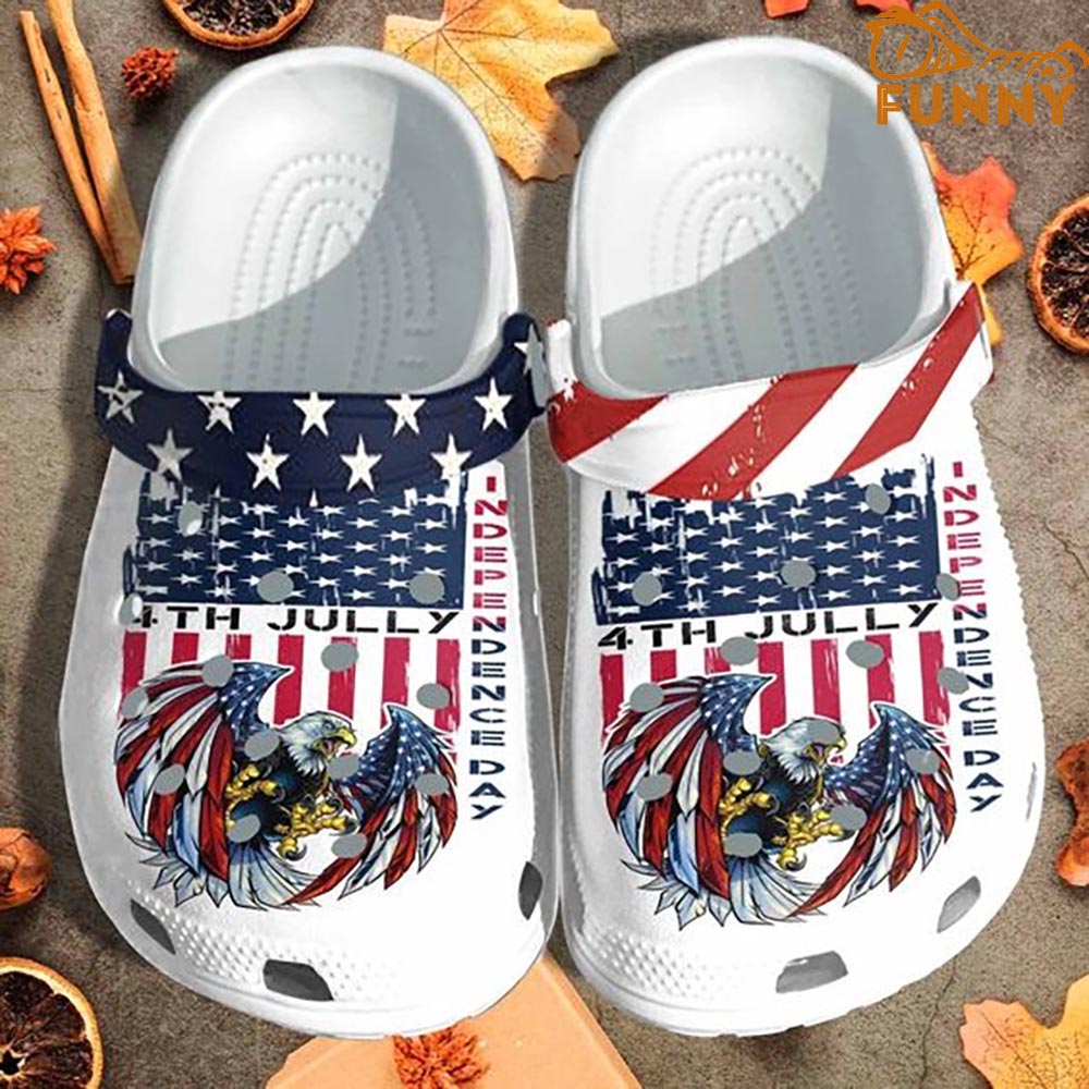 The Forth Of July Eagle American Flag Crocs