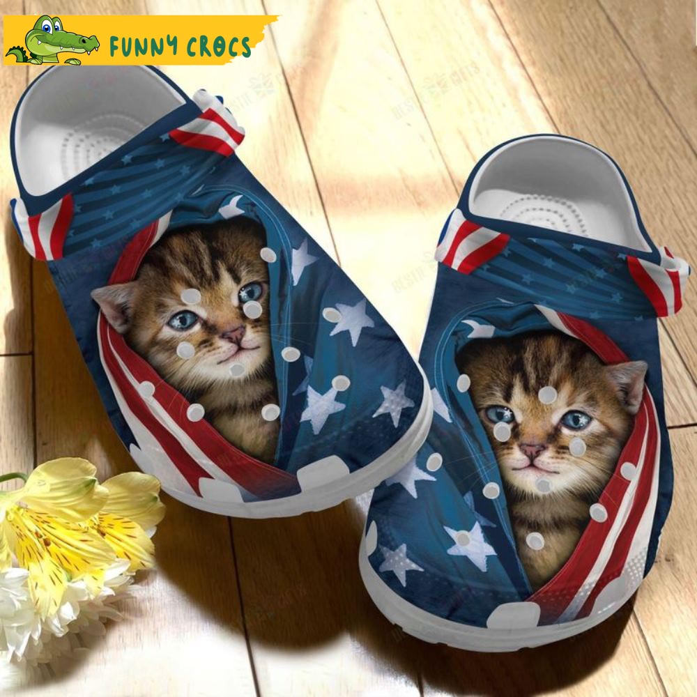 American Independence Day Kitten Cat Crocs