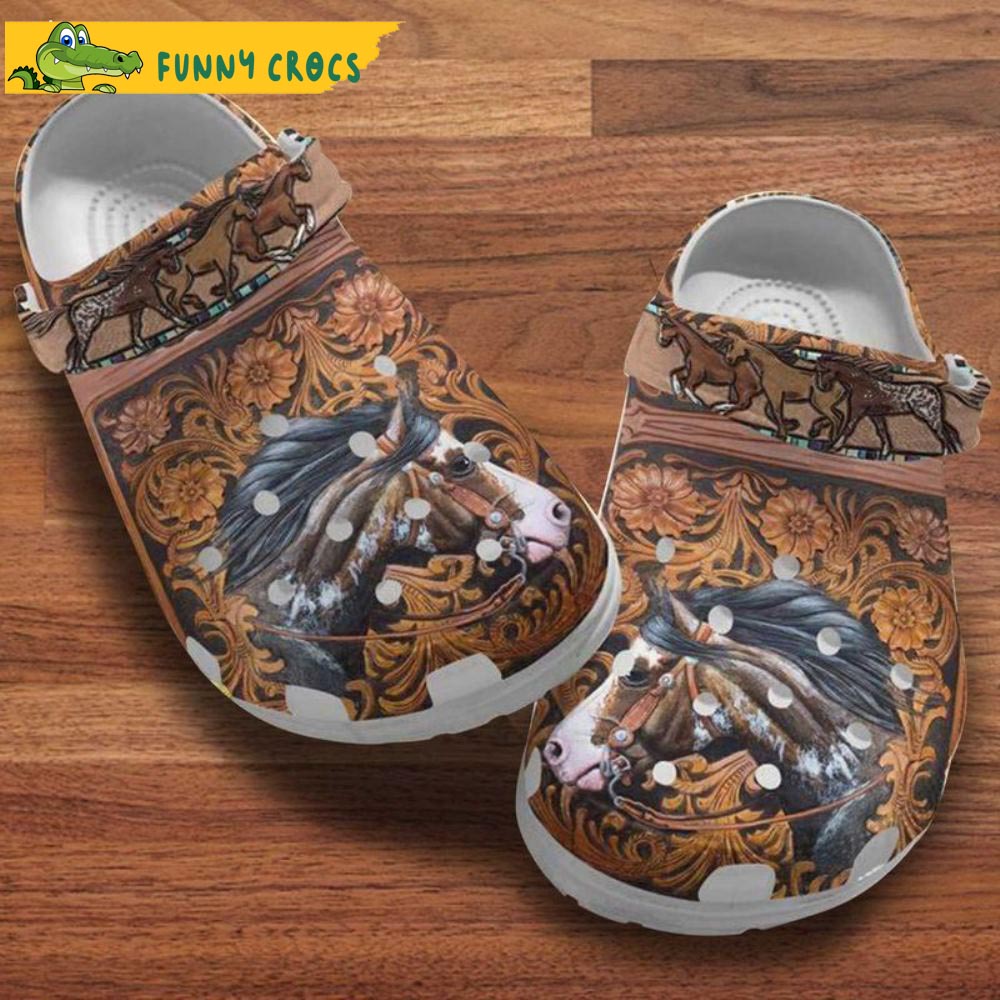 Beautiful Brown Horse Pattern Crocs - Step into style with Funny Crocs