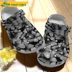 Black And White Butterfly Crocs