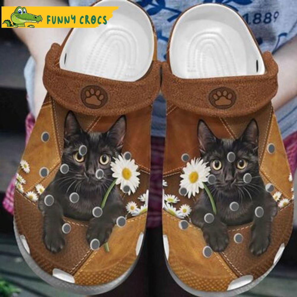 Black Cat Daisy Crocs - Discover Comfort And Style Clog Shoes With ...