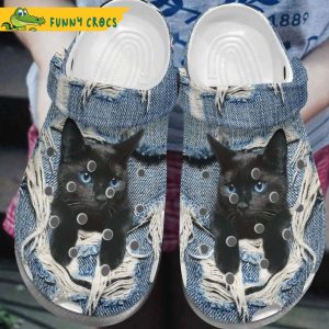 Black Cat Scratch Jean Classic Croc Water Shoes