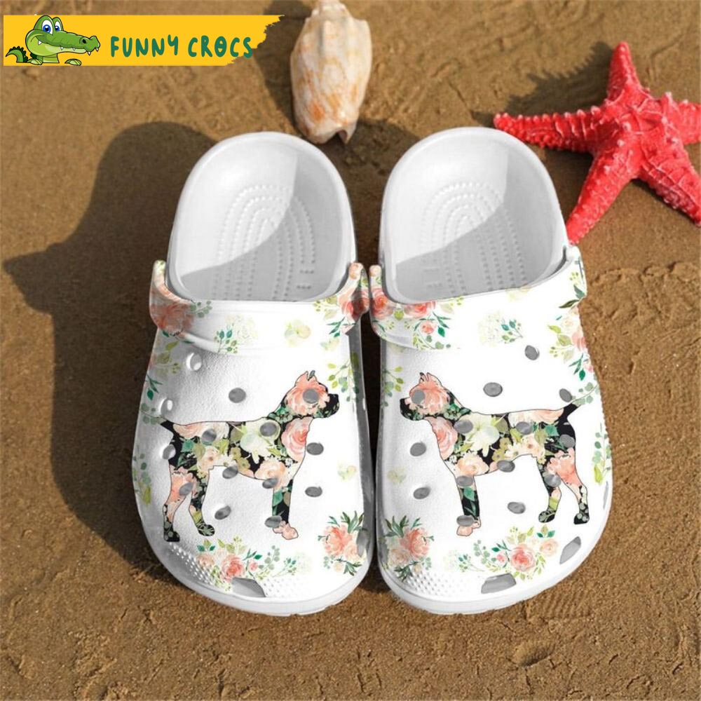 Boxer Dog Pink Flower Crocs - Discover Comfort And Style Clog Shoes ...