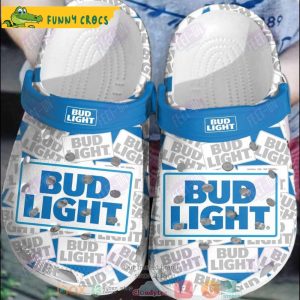 Bud Light White Crocs Clog Shoes