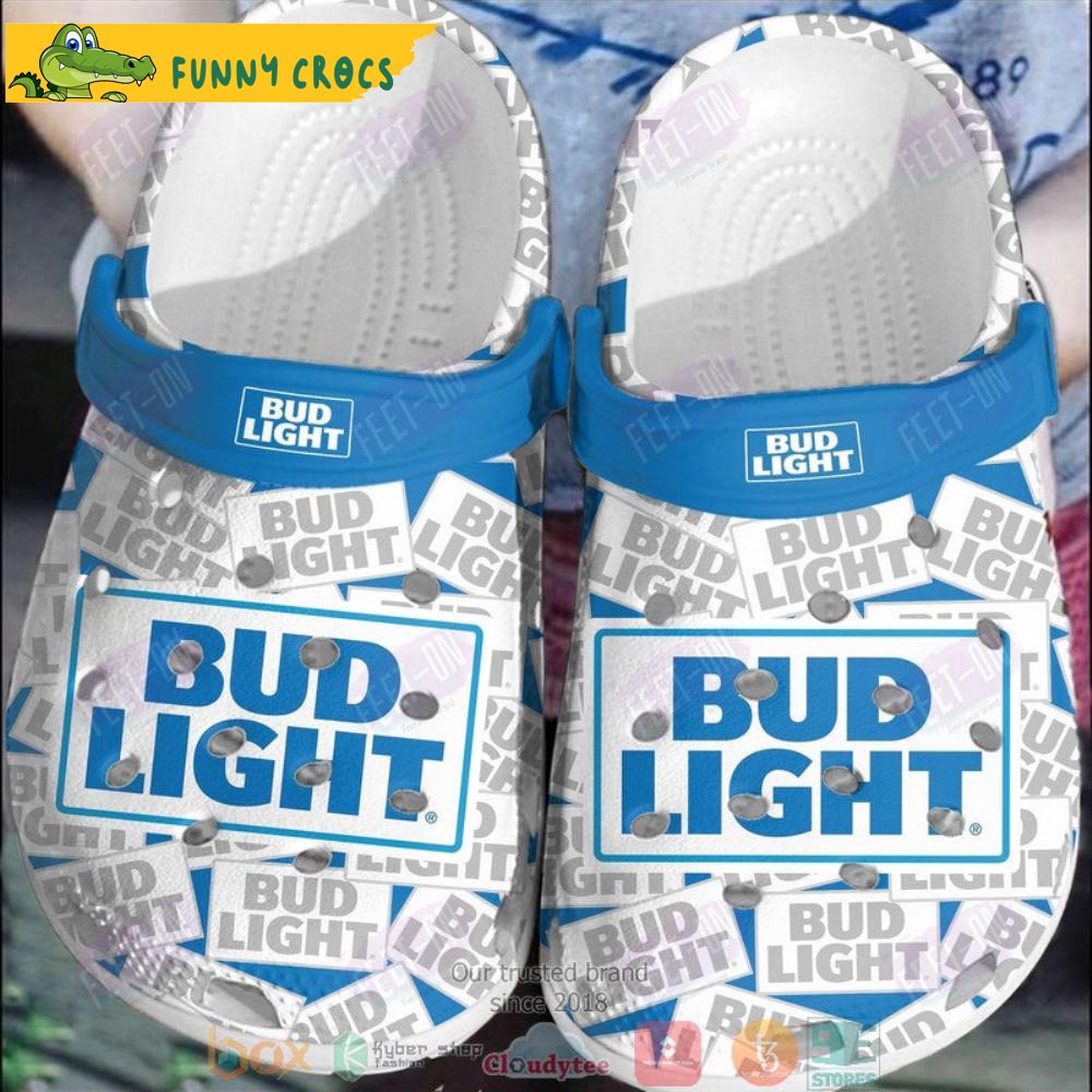 Bud Light White Crocs Clog Shoes - Step into style with Funny Crocs