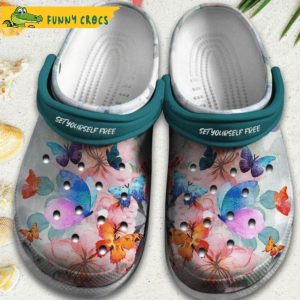 Butterfly With Flowers Magical Flower Crocs