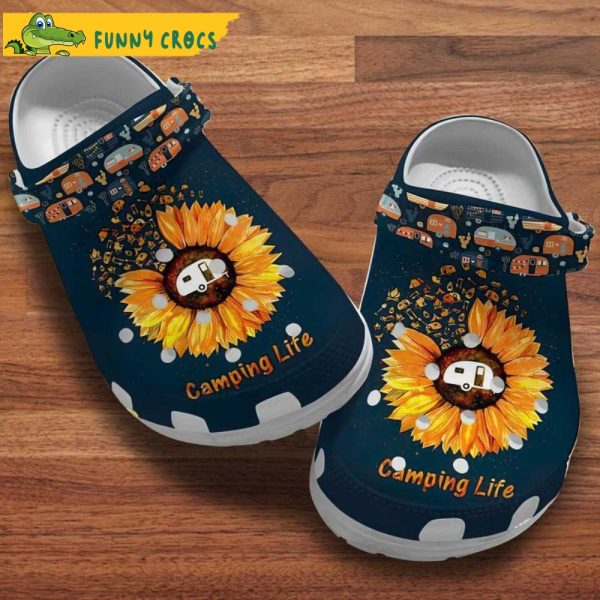 Camping Life Sunflower Floral Crocs