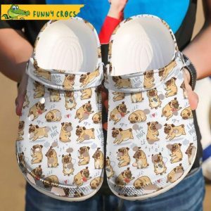 Cartoon Pug Dog Croc Shoes