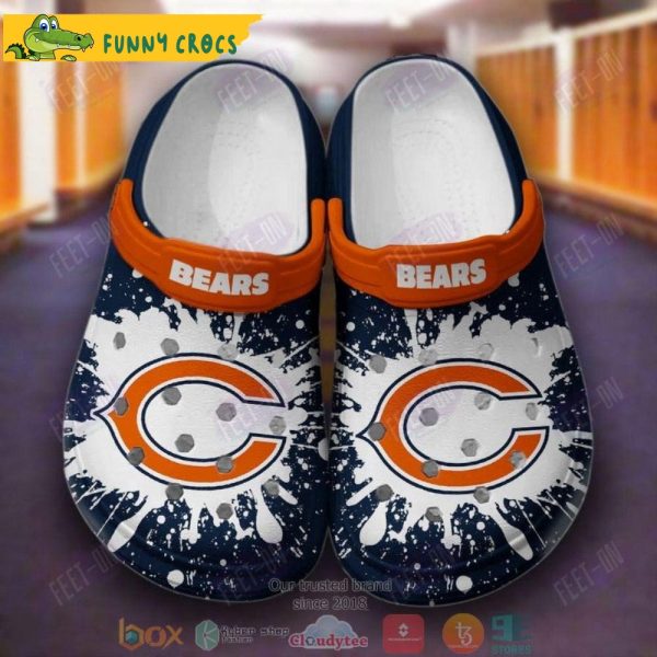 Chicago Bears White-Navy Nfl Crocs Clog Shoes