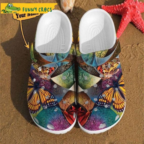 Customized Abstract Butterfly Crocs