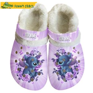 Customized Disney Fleece Stitch Pink Crocs 1 1682749815390