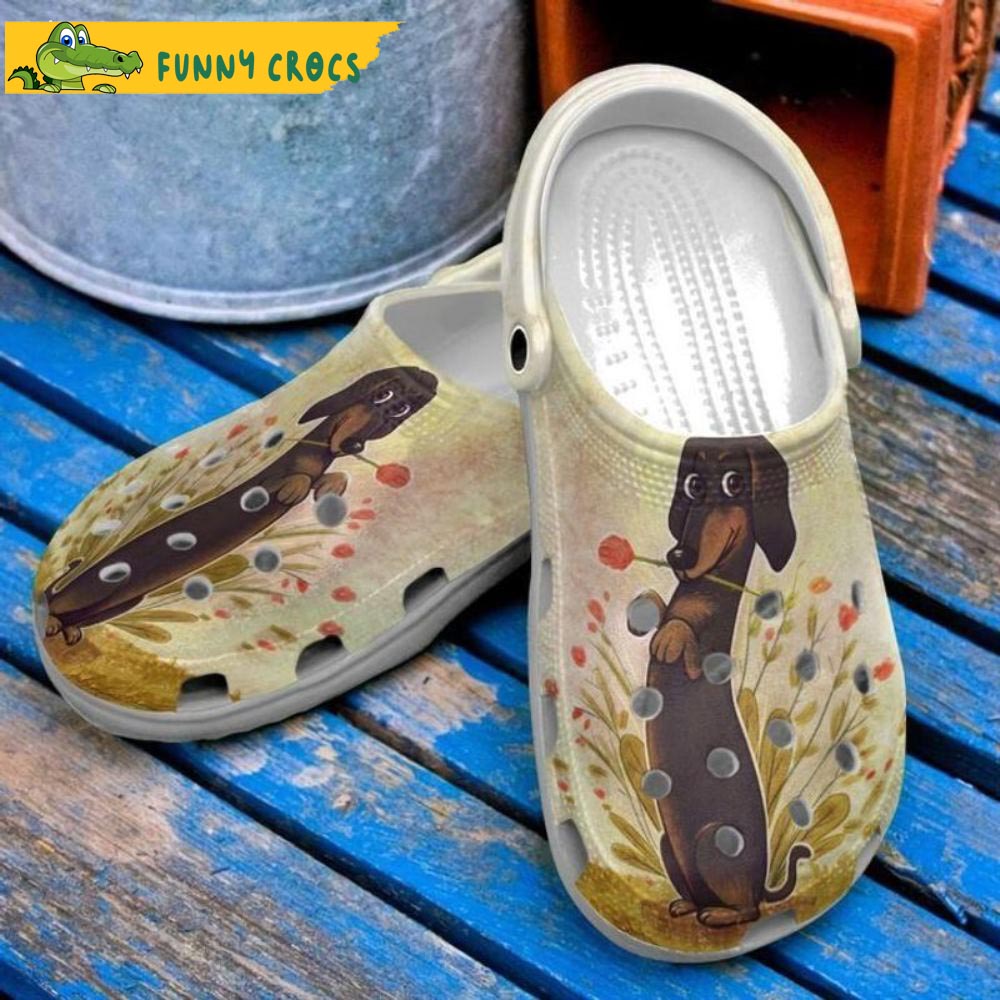 Dachshund Floral Dog Croc Shoes - Step into style with Funny Crocs