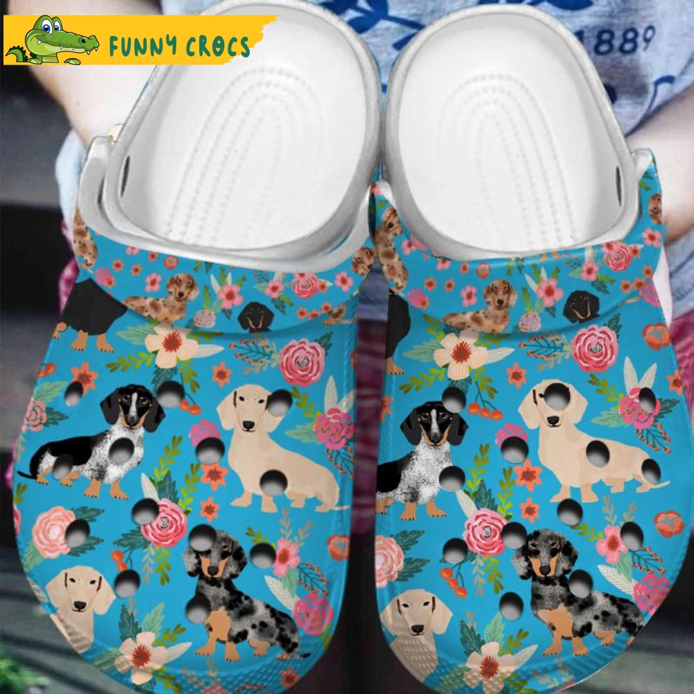 Dachshund Is A Piece Of My Life Floral Dog Crocs