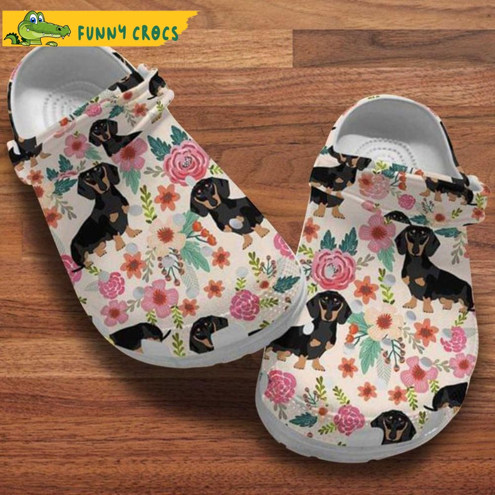 Dachshund Puppy Flowers Happy Mother's Day Dog Crocs