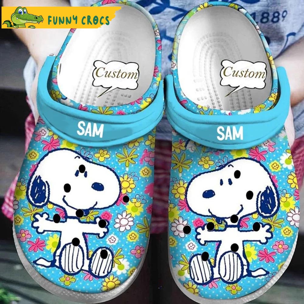 Disney Custom Art Snoopy Flowers Crocs - Discover Comfort And Style ...