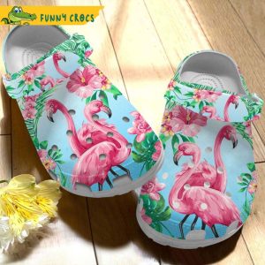 Flamingo Couple Pink Hibiscus Flower Birthday Crocs Clog Shoes