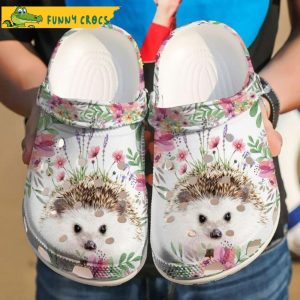Funny Adorable Hedgehog Floral Crocs