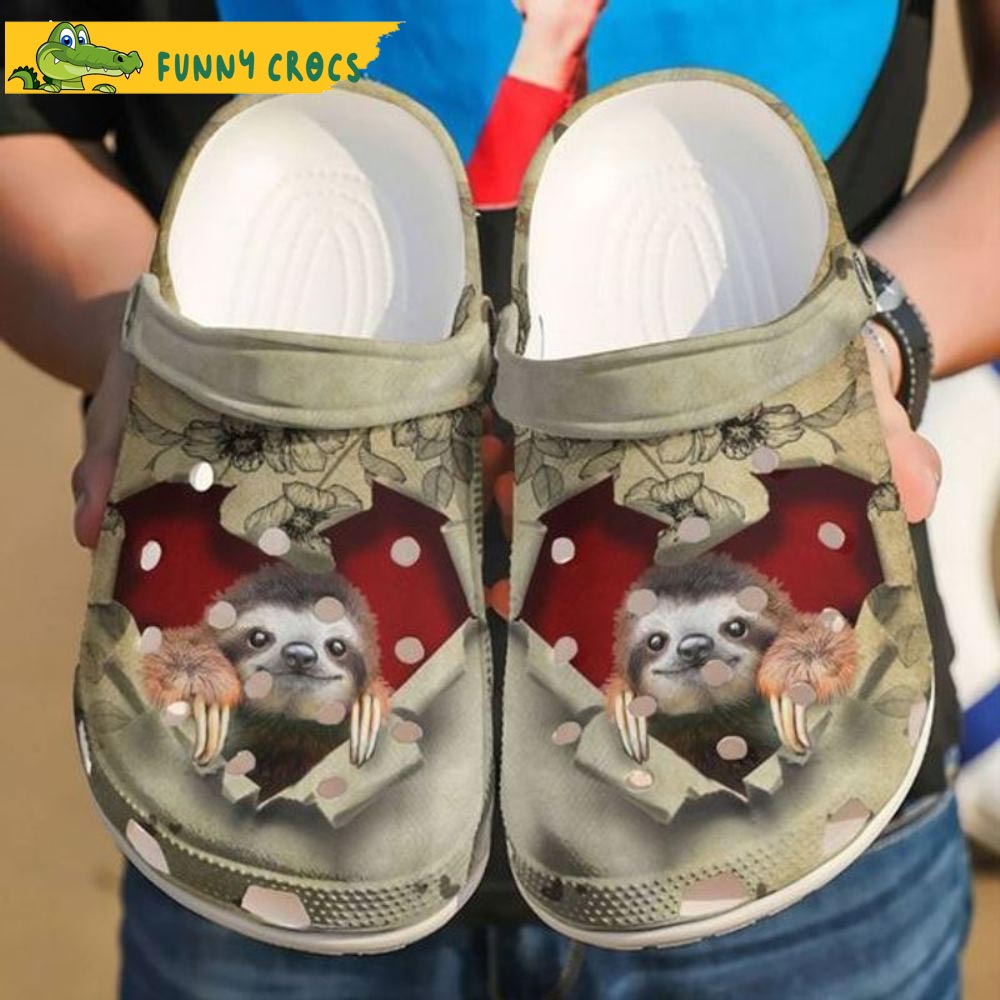 Funny Broken Heart Sloth Crocs - Discover Comfort And Style Clog Shoes ...