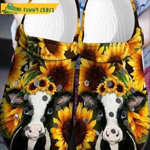 Funny Cow Sunflower Crocs