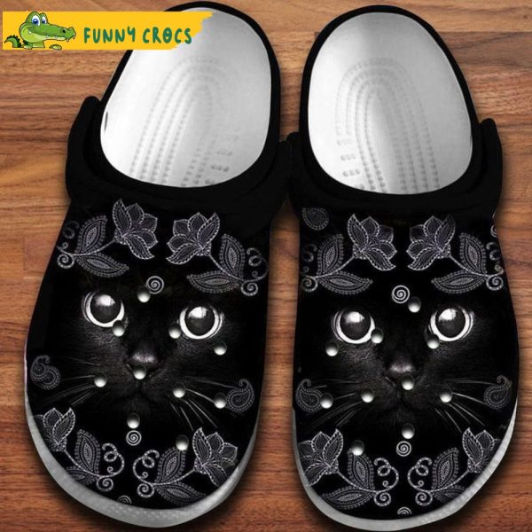 Funny Face Cat Flower Crocs