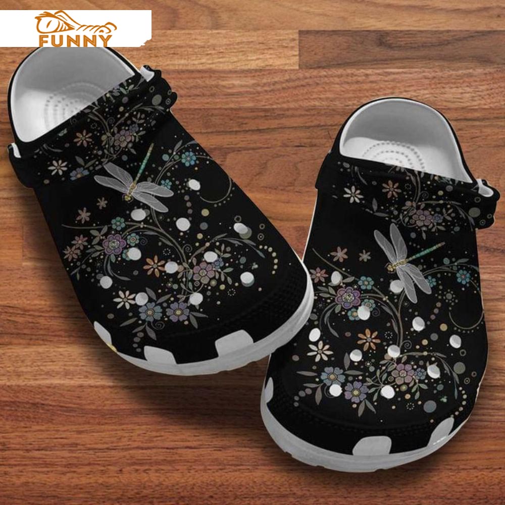 Funny Dragonfly Flowers Crocs