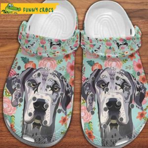 Funny Great Dane Floral Dog Crocs