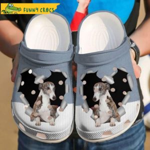 Funny Greyhound Sittings Broken Heart Dog Crocs
