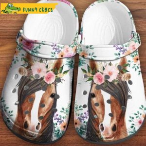 Funny Horse With Flower Crocs