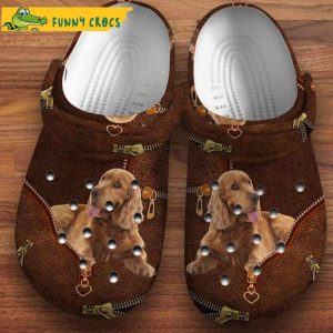 Funny Irish Setter Leather Dog Crocs