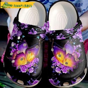 Funny Purple Butterfly Crocs