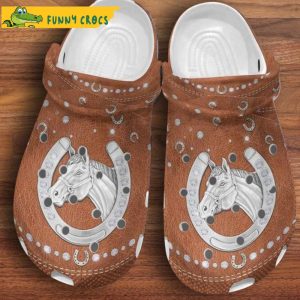 Funny Silver Horseshoe Crocs Clog Shoes