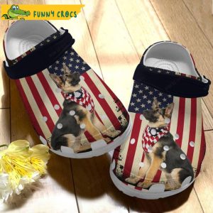 German Shepherd Puppy American Patriot Happy 4Th Of July Dog Croc Shoes
