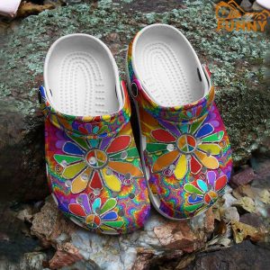 Hippie Colorful Flowers Crocs 2