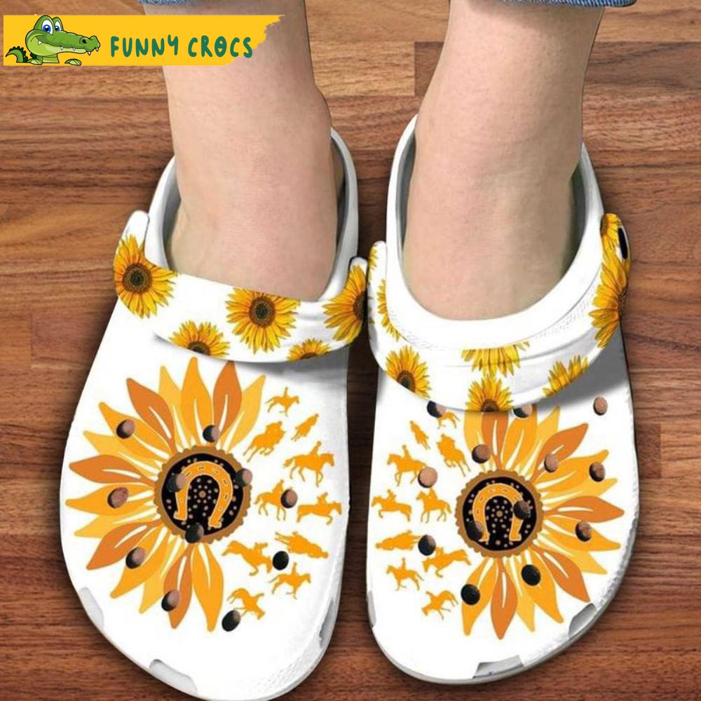Horse Sunflowers Summer Birthday Crocs - Step into style with Funny Crocs