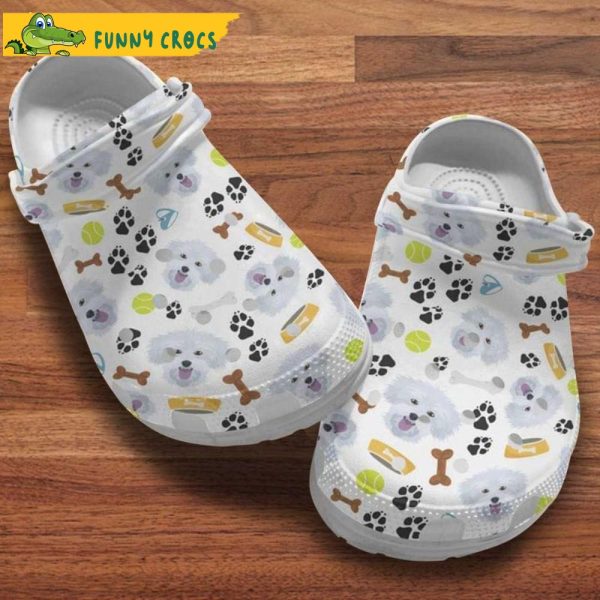 Maltese Face Dog Paw And Bones Pattern Crocs