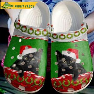 Merry Christmas Black Cat Crocs