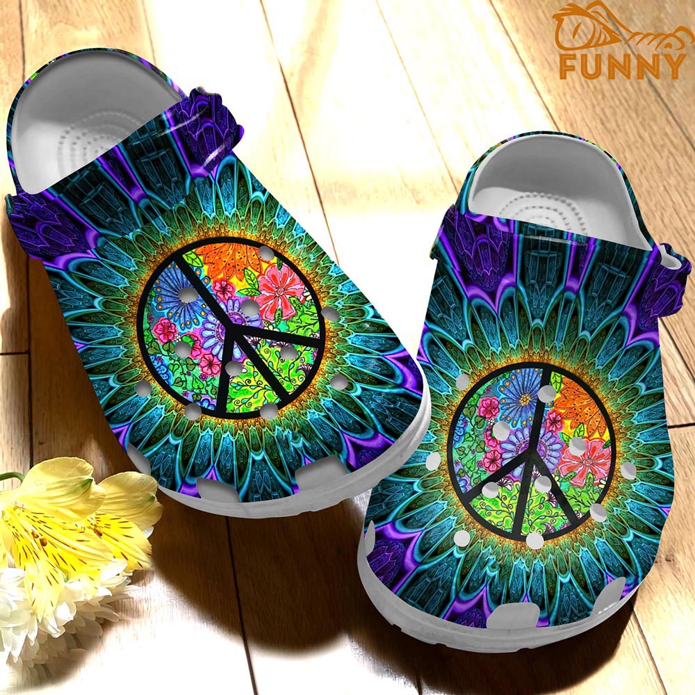 Peace Trippy Hippie Crocs