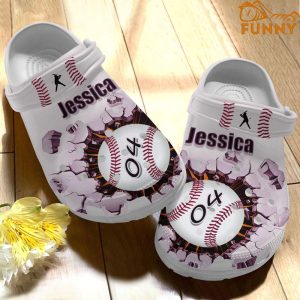 Personalized Baseball Number Pink Crocs