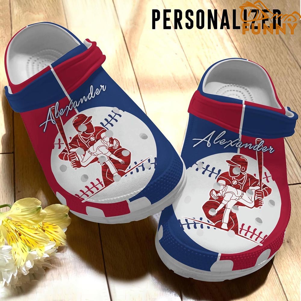 Personalized Baseball Player Crocs Clog Shoes