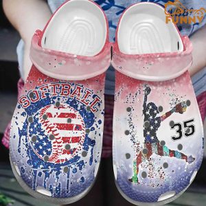 Personalized Softball Player Number Crocs