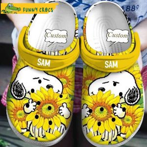 Personalized Sunflowers Snoopy Crocs