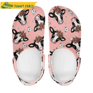 Pink Cow Pattern Crocs