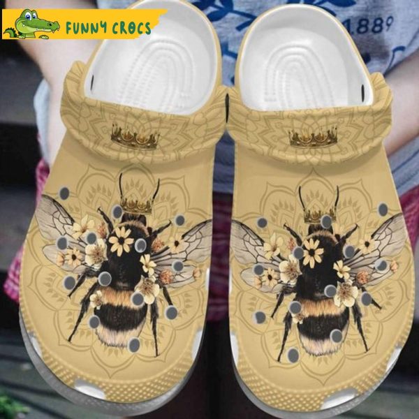 Queen Bee Sunflower Mandala Floral Crocs