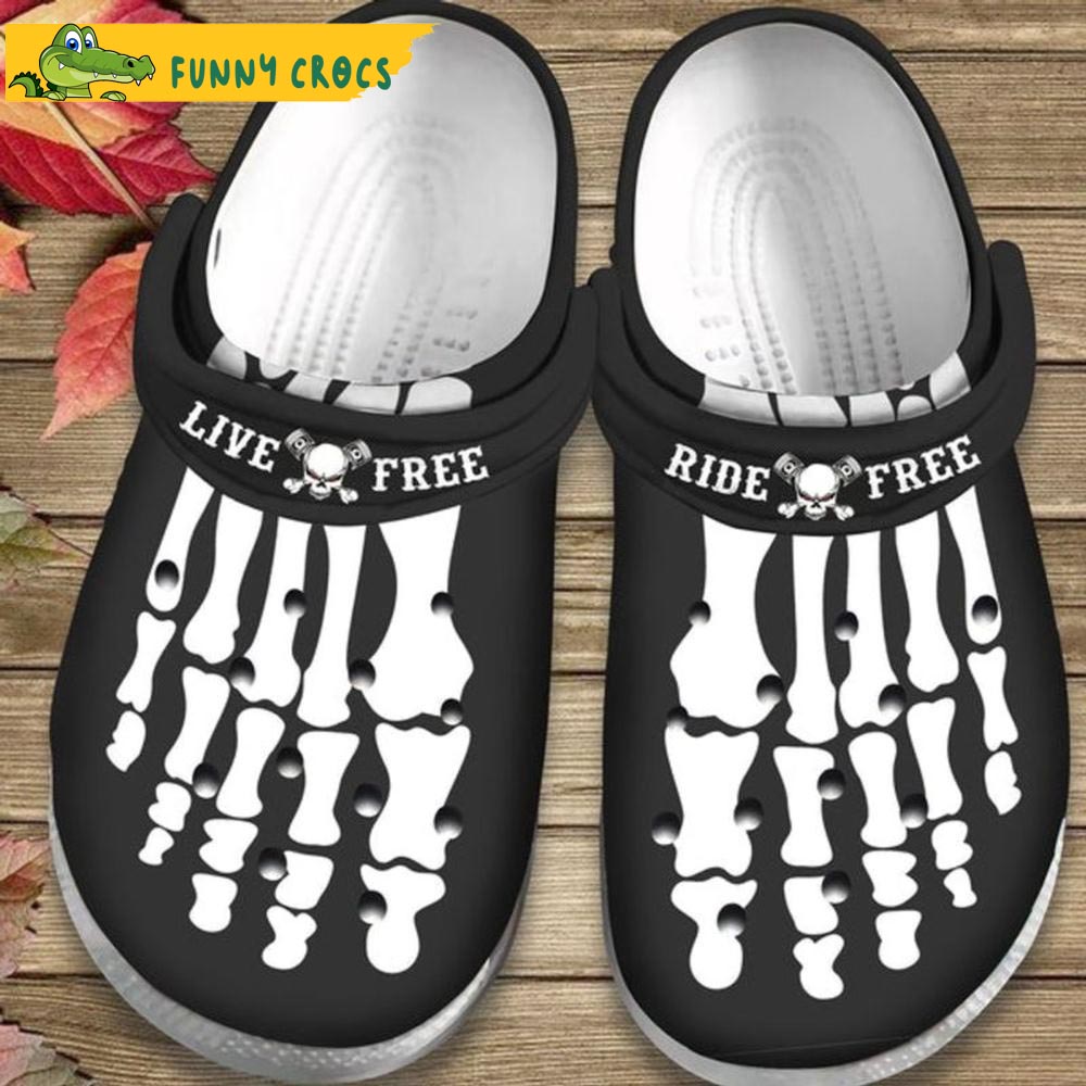 Skeleton Foot Tattoos Ride Free Clog Birthday Gift For Son Crocs Clog Shoes
