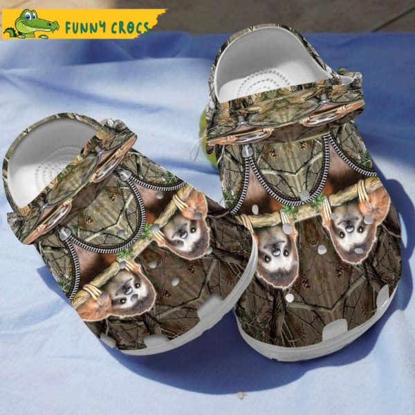 Sloths Camo Zipper Pattern Crocs