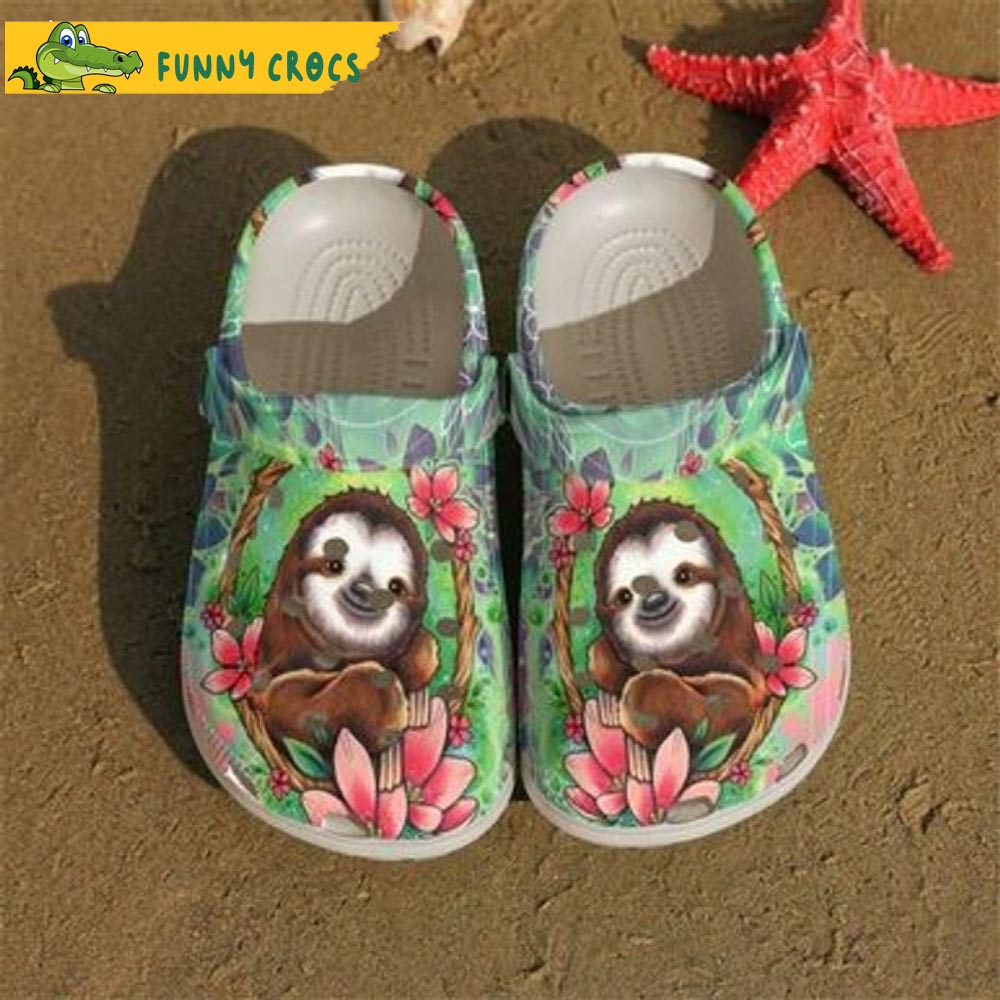 Spring In The Forest Happy Sloth Crocs