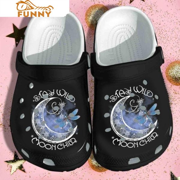 Stay Wild Moon Child Dragonfly Crocs